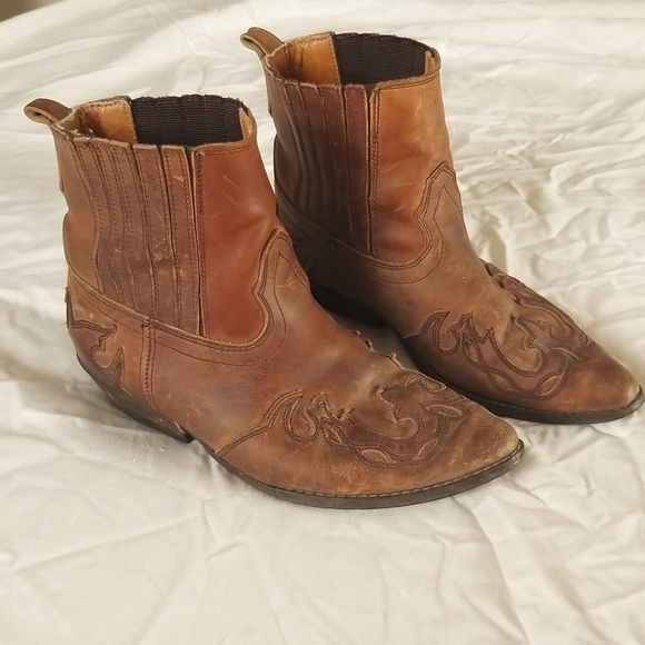 Leather Western Ankle Boots - Picture 2 of 8